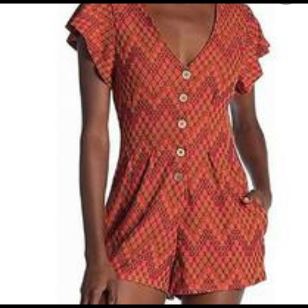 Red combo romper